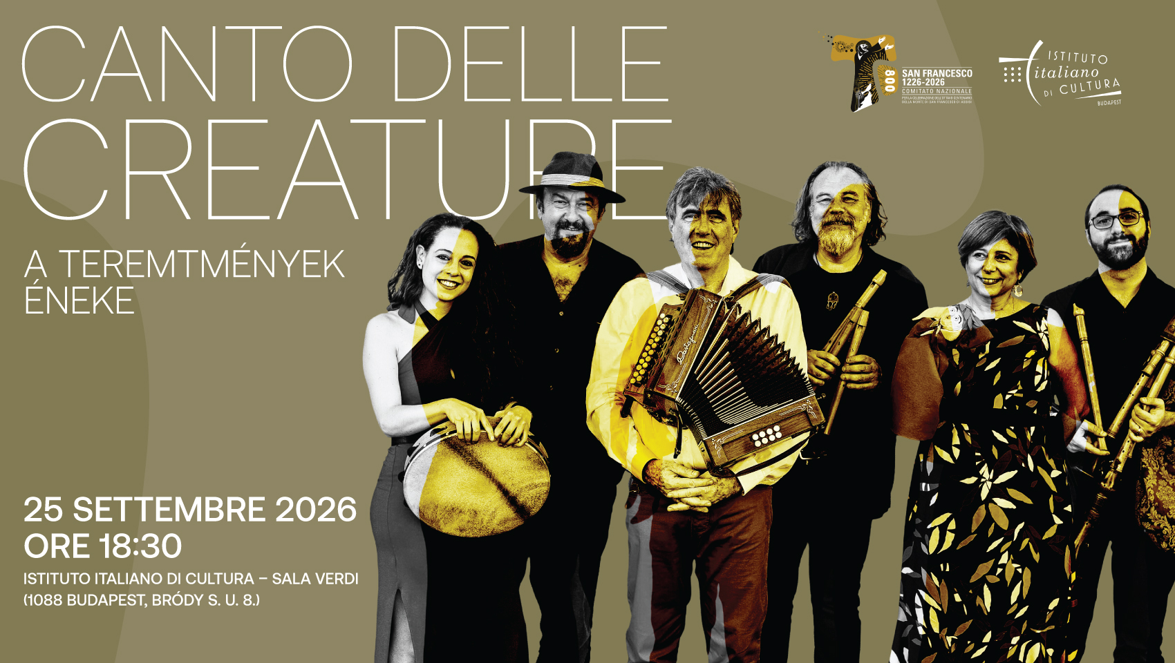 25 settembre 2026, ore 18:30 - CANTO DELLE CREATURE